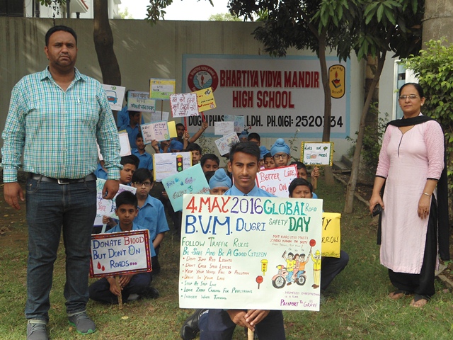 Traffic Awareness in BVM Dugri on Global Traffic Day 2016